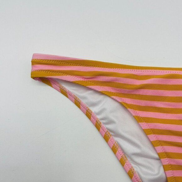 QUIKSILVER Womens Size Medium Classic Rib Cheeky Bikini Bottoms Orange $40 2165 - Picture 4 of 8